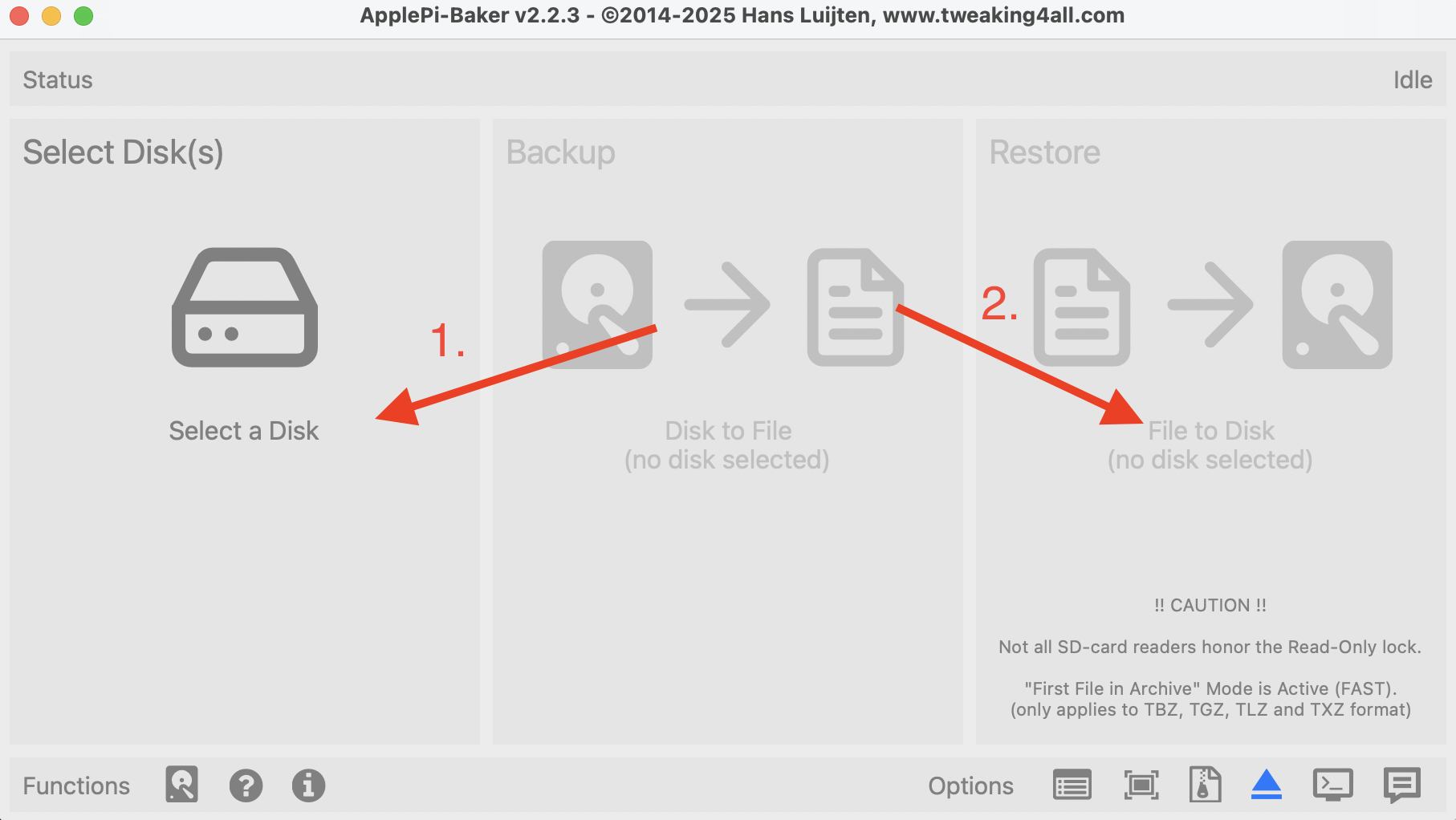 Mit ApplePi-Baker ArkOS Image auf R36S installieren